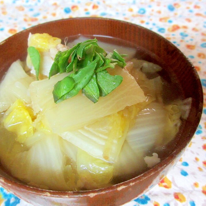 白菜と豚肉の和風生姜スープ
